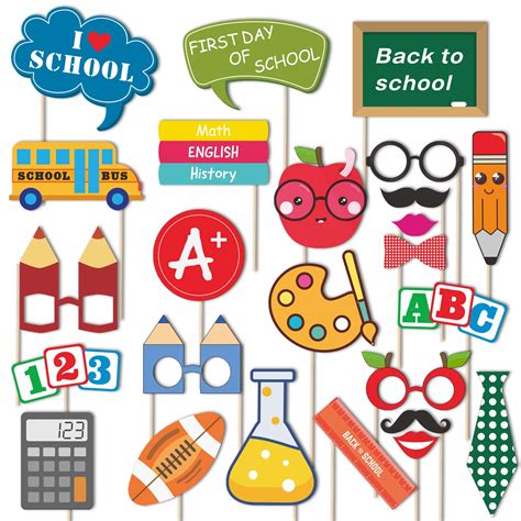 Back To School Photo Booth Props Kit - 25 Count First Day of School ...