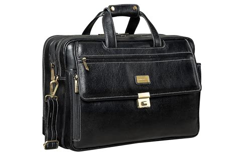 BRAND LEATHER Men's 17 inch Genuine Leather Laptop Messenger Bag with ...