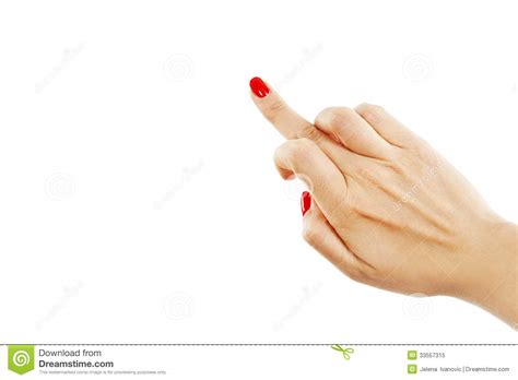 Middle Finger Sign By Female Hand Stock Image - Image of gesture ...