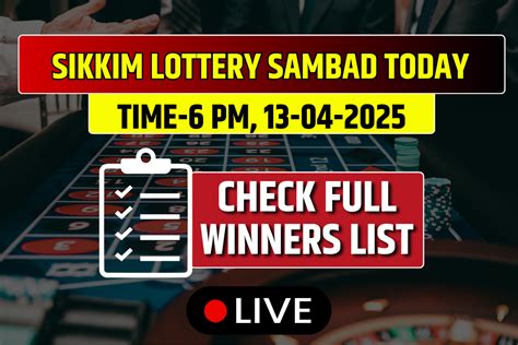 Sikkim State Lotteries Today Result