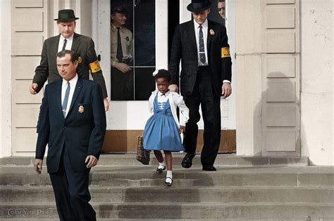 Ruby Bridges 1st Day of School Colorization : r/VintageBlackCool