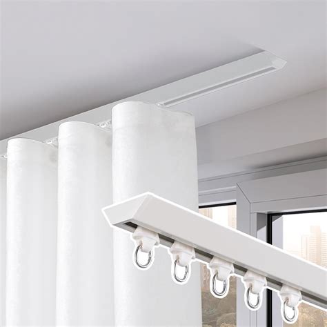 Amazon.com: Ceiling Mount Curtain Track, Heavy Duty Single Curtain Rods ...