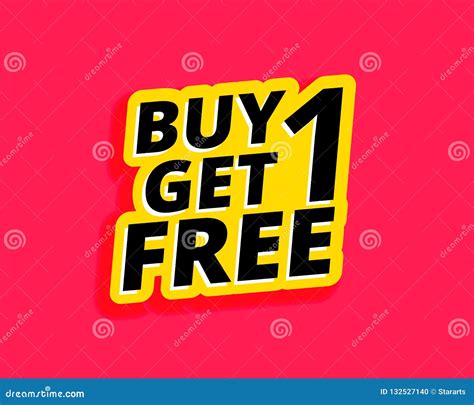 Buy One Get One Free Sticker Label Design Stock Vector - Illustration of sticker, shopping ...