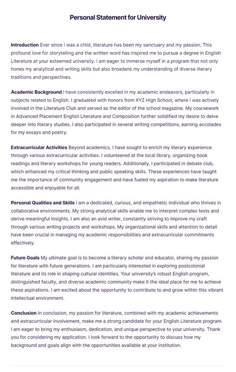 Personal Statement Examples 的图像结果