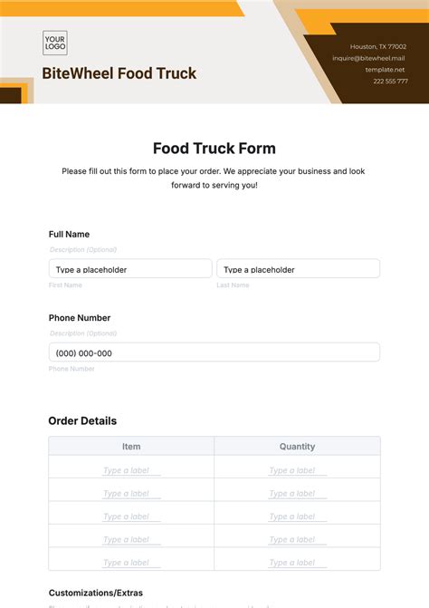 Free Food Truck Templates to Edit Online