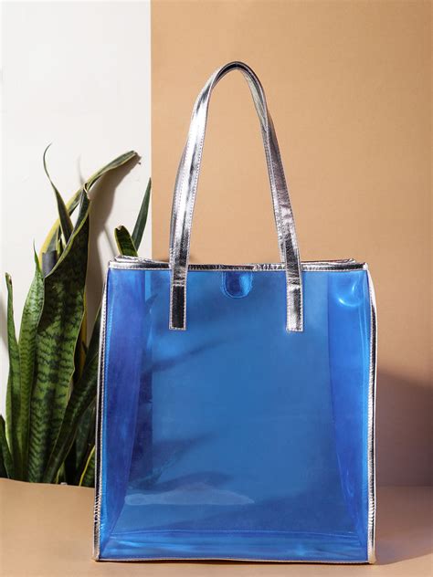 Blue See Through Tote Bag – STREET NINE FASHIONS