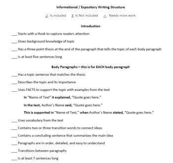 Image result for Expository Writing Checklist