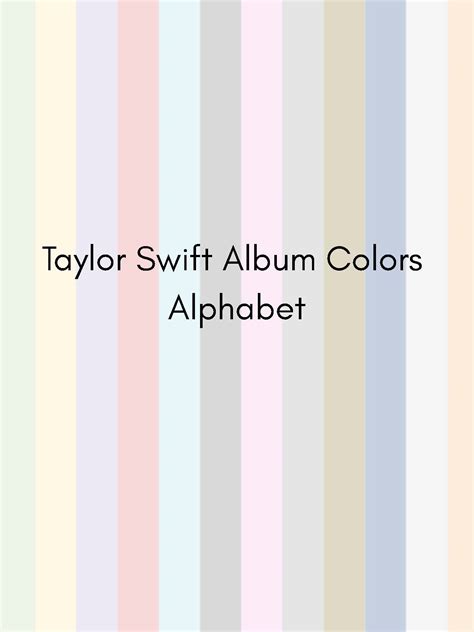 Taylor Swift Alphabet Album Colors by Christina Frey | TPT