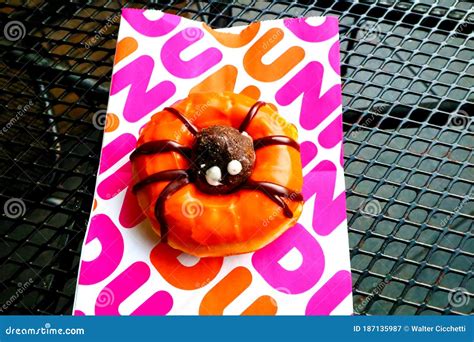 DUNKIN` DONUTS, Dunkin` Spider Donut Creation for Halloween Editorial ...