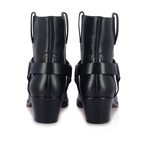 Buy Black Leather Boots With Heel | Ankle Length Boots Online – SaintG ...