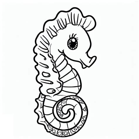 A Cute Seahorse coloring page - Download, Print or Color Online for Free
