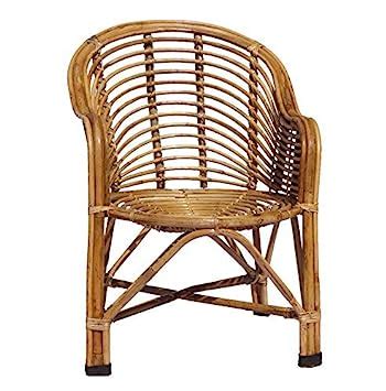 HM SERVICES Bamboo Cane Chair with Cushion- Brown : Amazon.in: Home ...