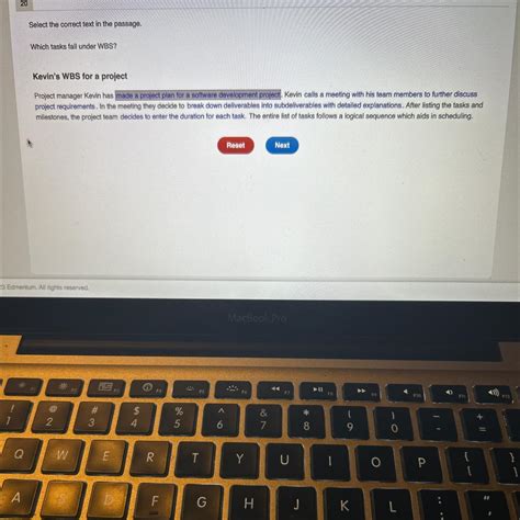 Select the correct text in the passage. Which tasks fall under WBS ...