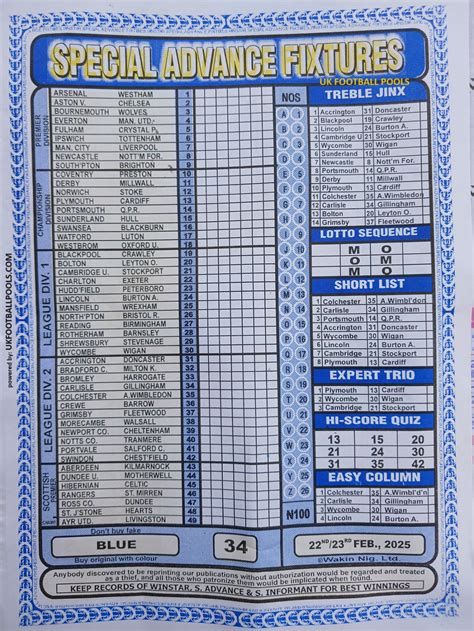 Week 34 Pool Late News Papers 2025: Bigwin Soccer, Pool Telegraph