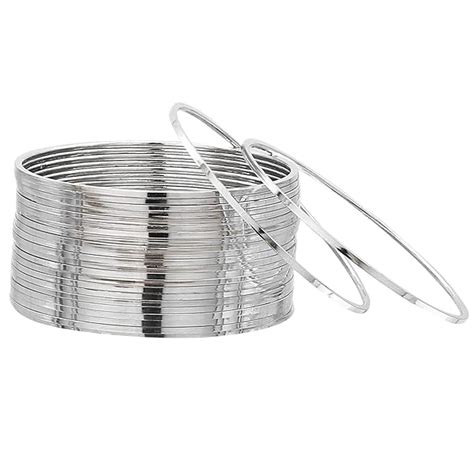 Buy Sasitrends Brass Oxidized Silver Plated Traditional Plain Bangles ...