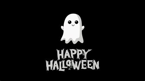 Happy Halloween Wallpaper 4K, Cute ghost, 5K, AMOLED