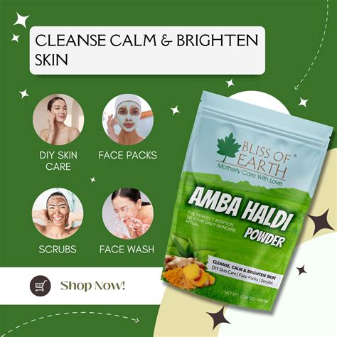 Bliss of Earth Amba Haldi 100gm Powder Organic for Skincare, Face Pack
