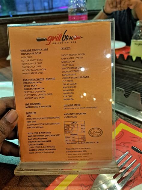 Menu at Grill Box R K Salai, Chennai, 25