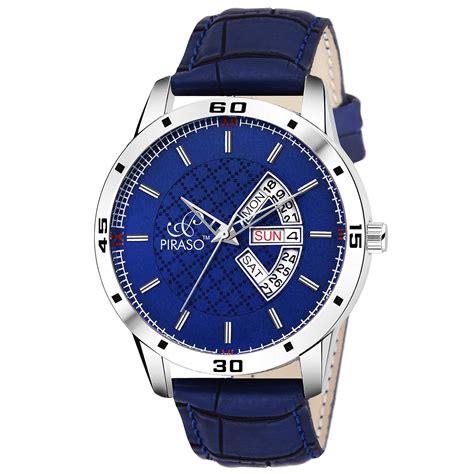 PIRASO Analog Blue Day & Date Watch for - Men : Amazon.in: Fashion