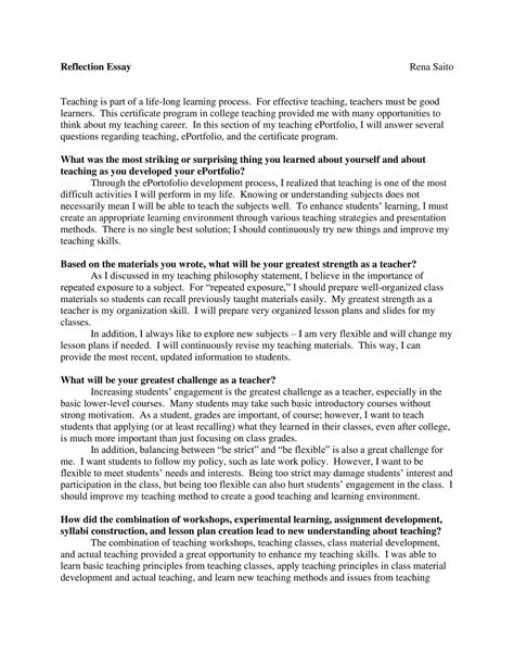 Reflection Essay Example 的图像结果