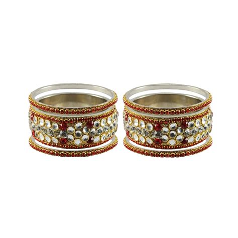 Buy Vidhya Kangan Bangle Set for Women (White) (ban9470-2.6) at Amazon.in