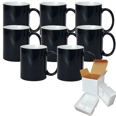 8 Pcs 11OZ Heat Activated Color Changing Sublimation Mugs With Foam ...