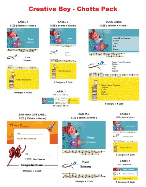 Combo Label Pack Designs and Templates