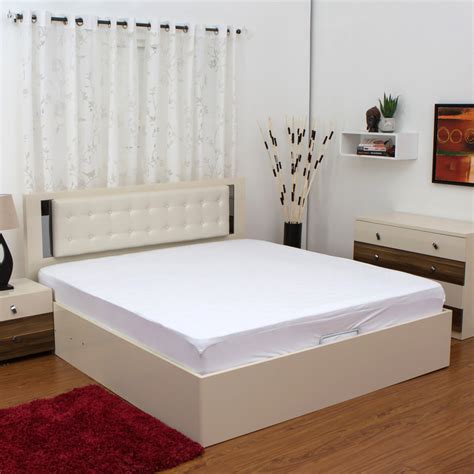 Buy Marshmallow - White Solid Polyester King Size Mattress Protector ...
