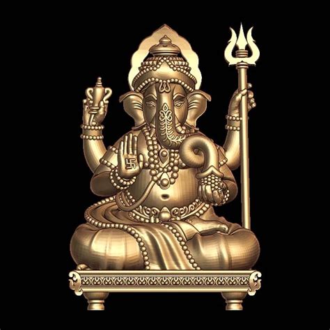 Lord Ganesh Idol 3D Model | Seated