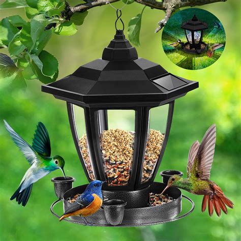 Snapklik.com : Bird Feeder, Solar Bird Feeders For Outdoors Hanging ...