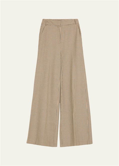 Toccin Daniela Wide-Leg Plaid Pants - Bergdorf Goodman