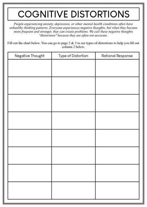Image result for Cognitive Behaviro Worksheets