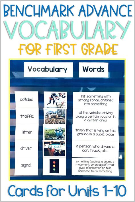 Benchmark Advance 1st Grade Vocabulary Word, Picture & Definition Cards ...