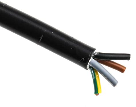 RS PRO | RS PRO 3184Y 1.5 mm² 4 Core Power Cable, H05VV-F, Black PVC ...