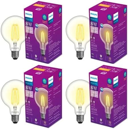 Buy PHILIPS 8-watt G95 Filament LED Glass Globe Bulb | Bulb Base: E27 ...