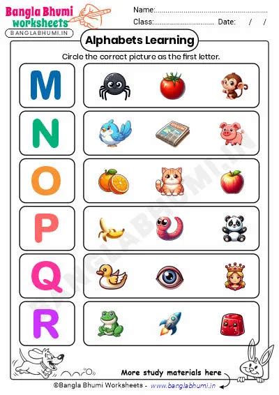 Free Circle the Correct Picture of Alphabet Worksheets 2025 PDF ...