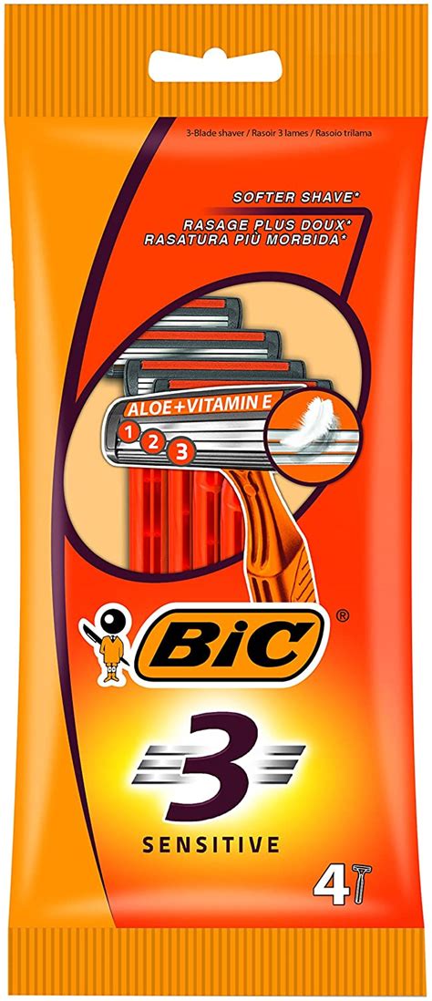 Buy Bic 3 Sensitive Razors with Blade - Pack of 4 Online at Low Prices ...