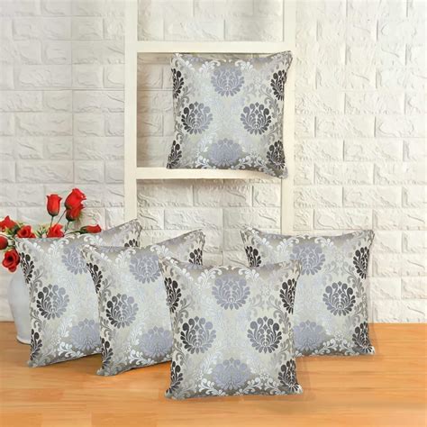Buy IM FAB® Jacquard Jupiter Design Cushion Cover (24x24, Grey) Online ...
