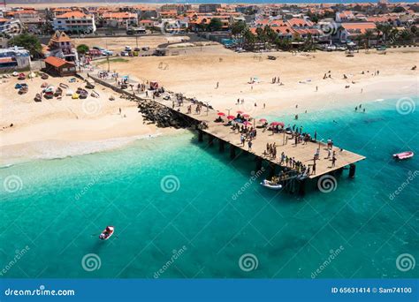 Aerial View of Santa Maria Beach in Sal Island Cape Verde - Cabo Verde ...