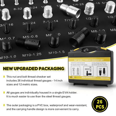 Buy Nut and Bolt Thread Checker (Inch & Metric) Nut and Bolt Size Gauge ...