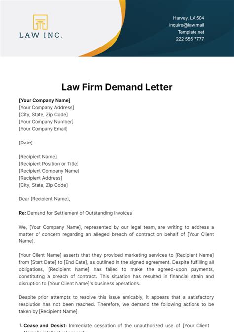 Free Demand Letter Templates, Editable and Printable