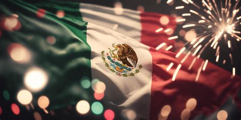 Vibrant Scene Celebrating Mexican Independence Day with Lights and Flag ...