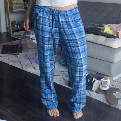 Aerie blue plaid pajama pants with pockets. The size... - Depop
