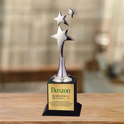 Shop Exclusive Classy Personalised 3-Star Silver Trophy
