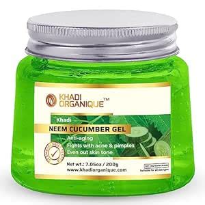Khadi Organique Neem & Cucumber Gel with Aloe Vera Extract for Face ...