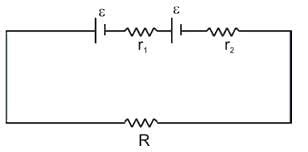 Two cells of same emf but different internal resistances r1 and r2 are ...