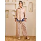 Old Rose Embroidered Cotton Tencel Kurta