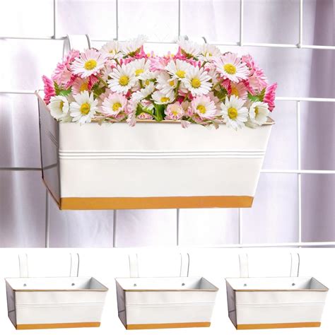 ecofynd 16 Inches Apollo Railing Planters for Balcony, Hanging Pots for ...