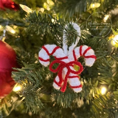 Crochet Candy Cane Ornament Pattern | Blackstone Designs Crochet Patterns