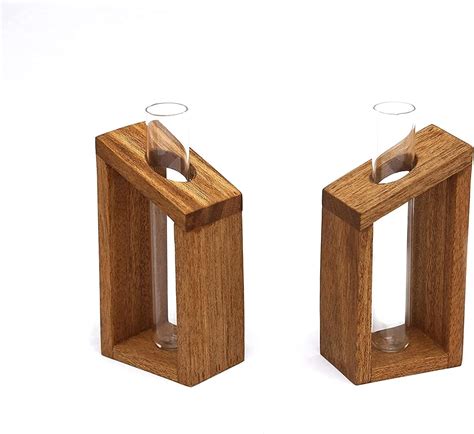 Buy Sharpex Test Tube Planter Modern Flower Bud Vase with Wood Stand ...